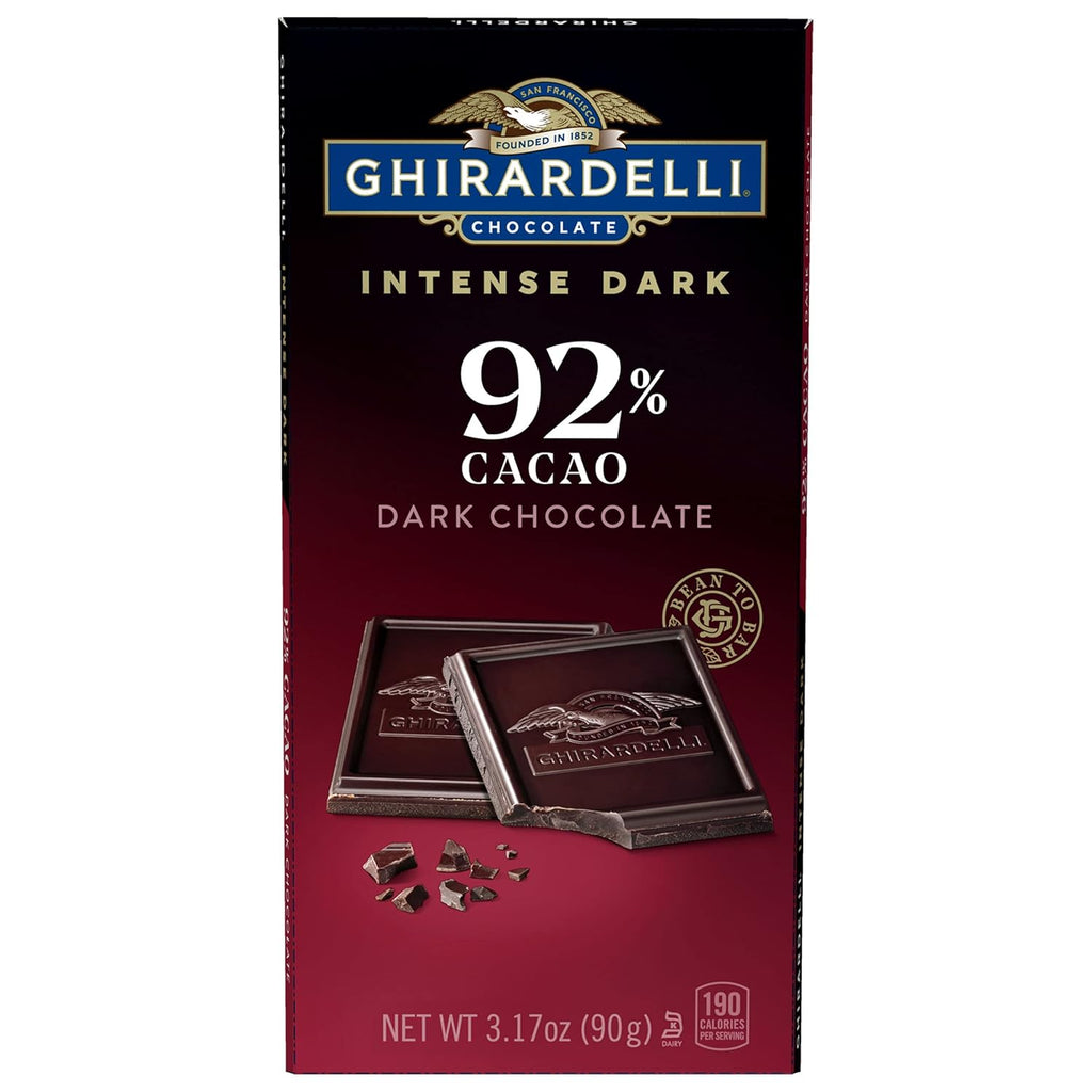 Ghirardelli 92% Intense Dark Chocolate Bar, 90g (USA)