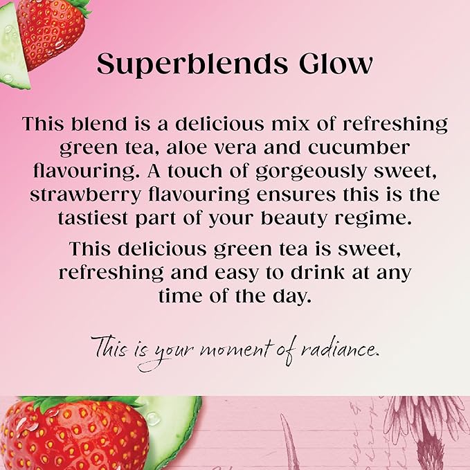 Twinings Glow Strawberry Cucumber Tea with Aloe Vera - 40g