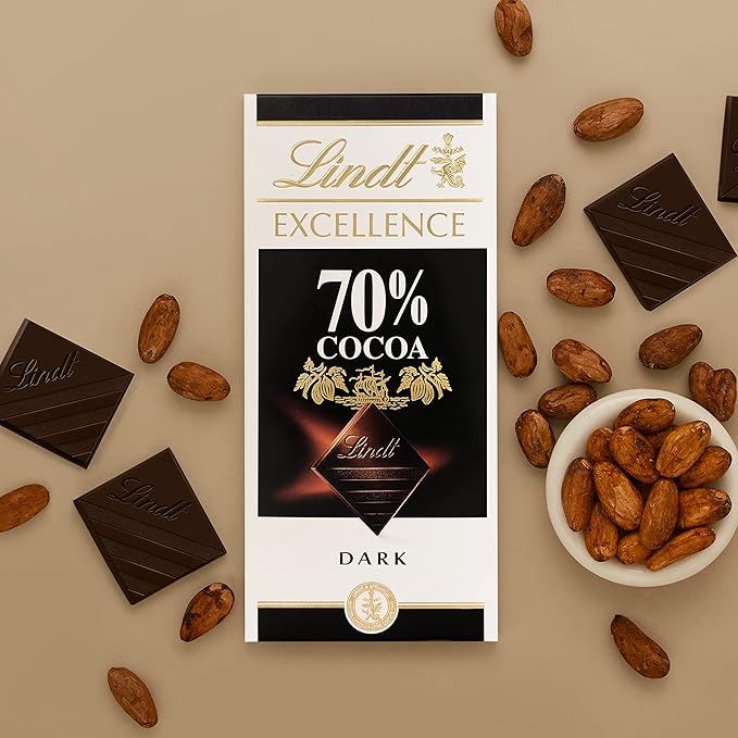 Lindt 70% Cocoa Dark Chocolate 100 G - Pack of 02 for Rich Flavor and Indulgence