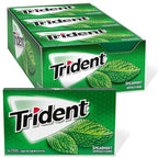 Trident Sugar Free Chewing Gum The Delicious Spearmint Flavoured 14 Sticks - 12 Pack (Imported)