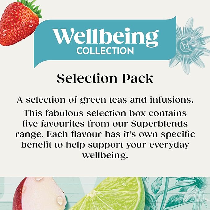 Twinings Wellbeing Tea Collection – 20pc Imported Tea Bags for Your Health