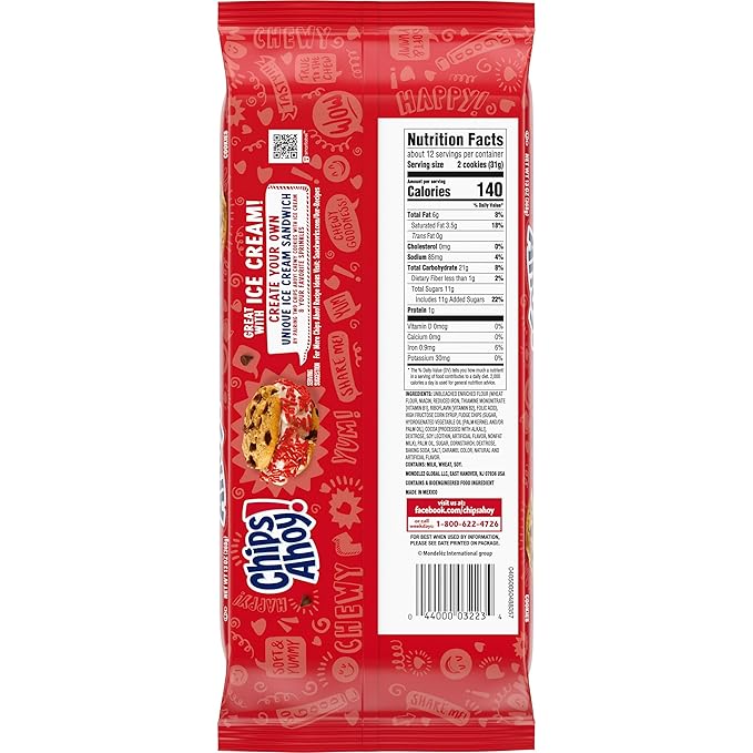 Chips Ahoy!! Chocolate Chip Chewy Cookies 368 Gm (Pack of 02)