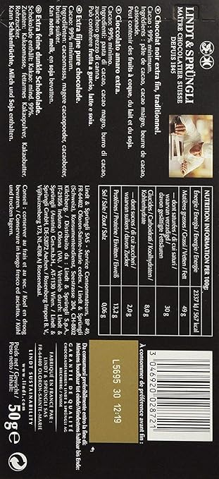 Lindt Excellence 99% Cocoa Bar (50 Gm, Pack of 02)