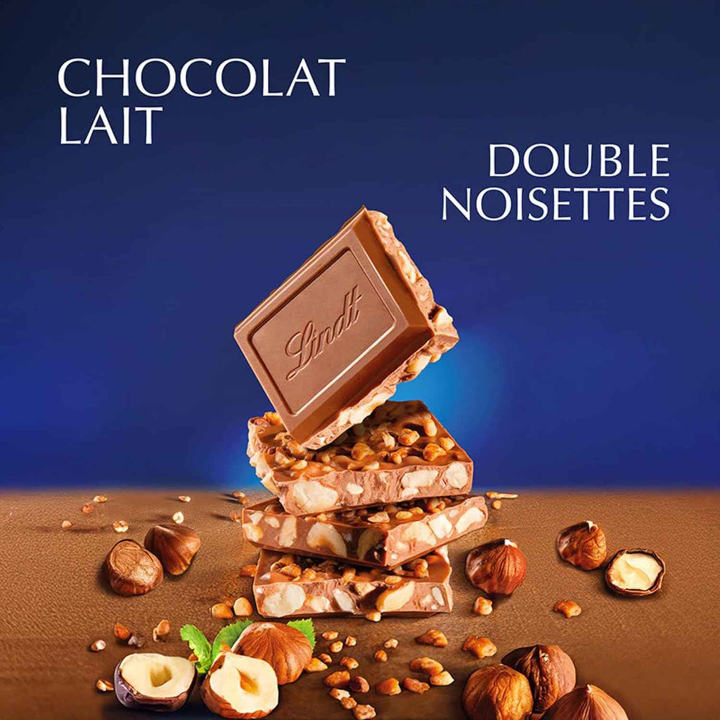 Lindt Grand Plaisir Lait Double De Noisettes ( Milk Hazelnut ) Milk Chocolate Bar 150g ((Pack of 02)