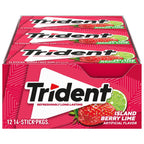 Trident Imported Sugar Free Gum Island Berry Flavour, 14 Count (Pack of 12)