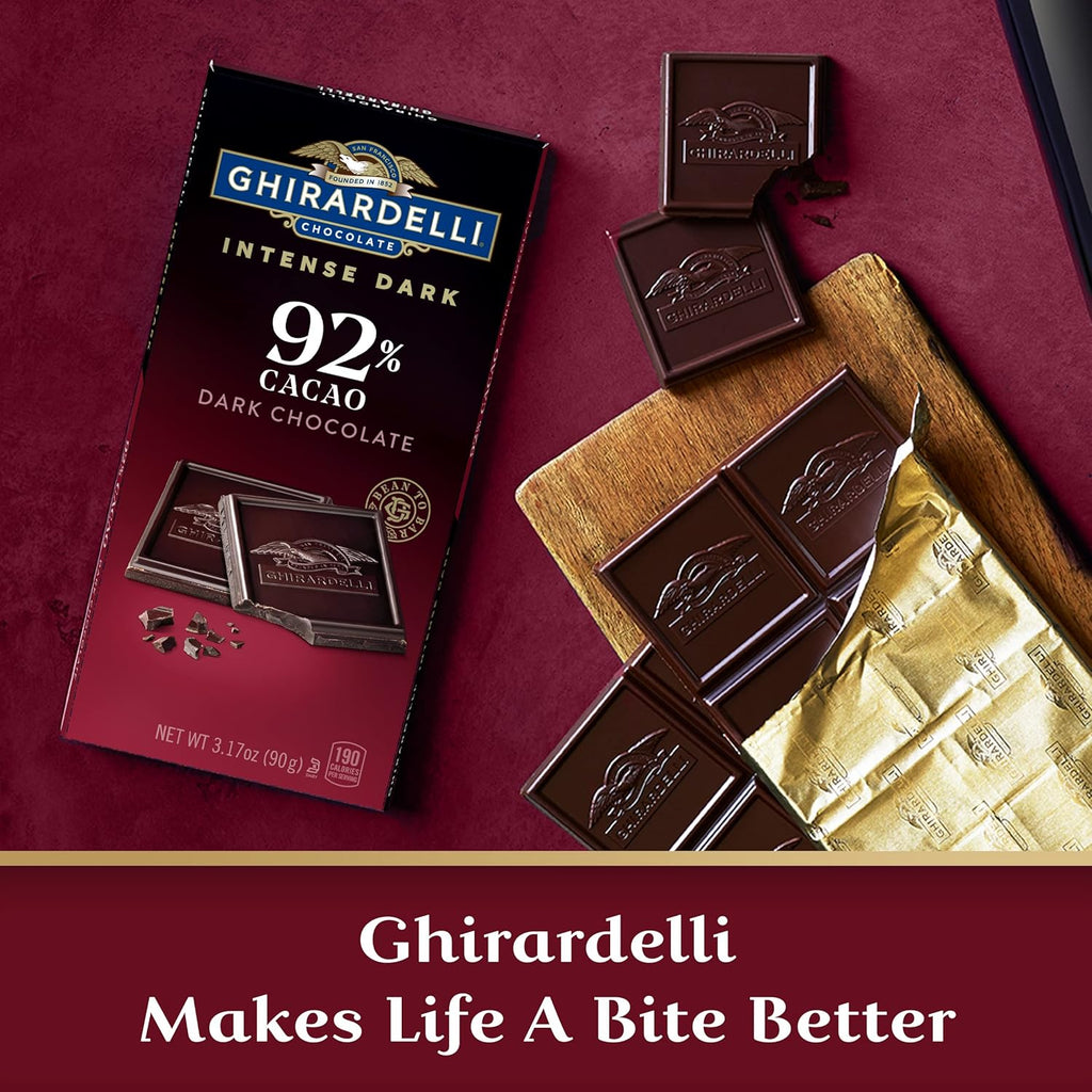 Ghirardelli 92% Intense Dark Chocolate Bar, 90g (USA)