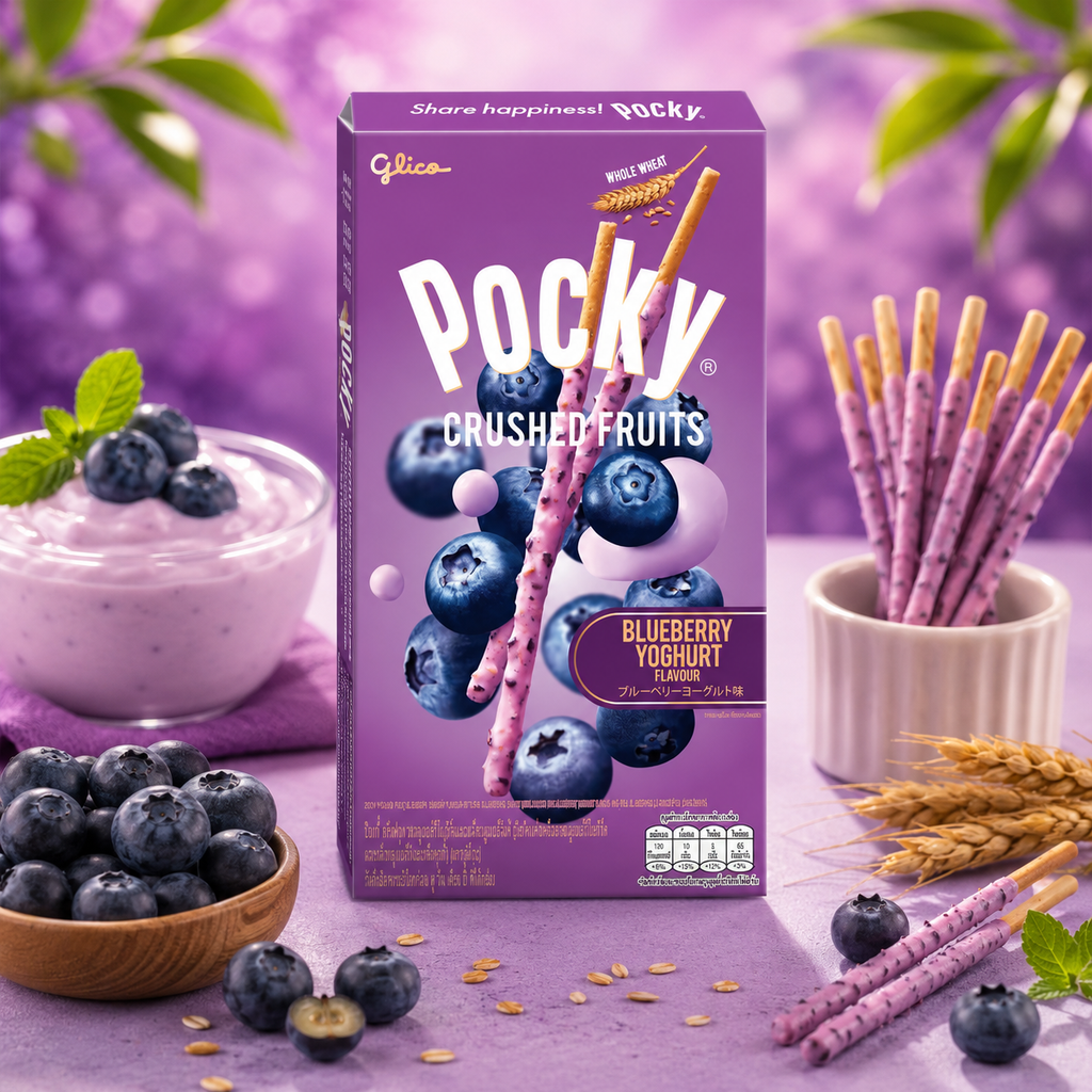 Pocky Crushed Fruits Blueberry Yoghurt (Pack of 03)