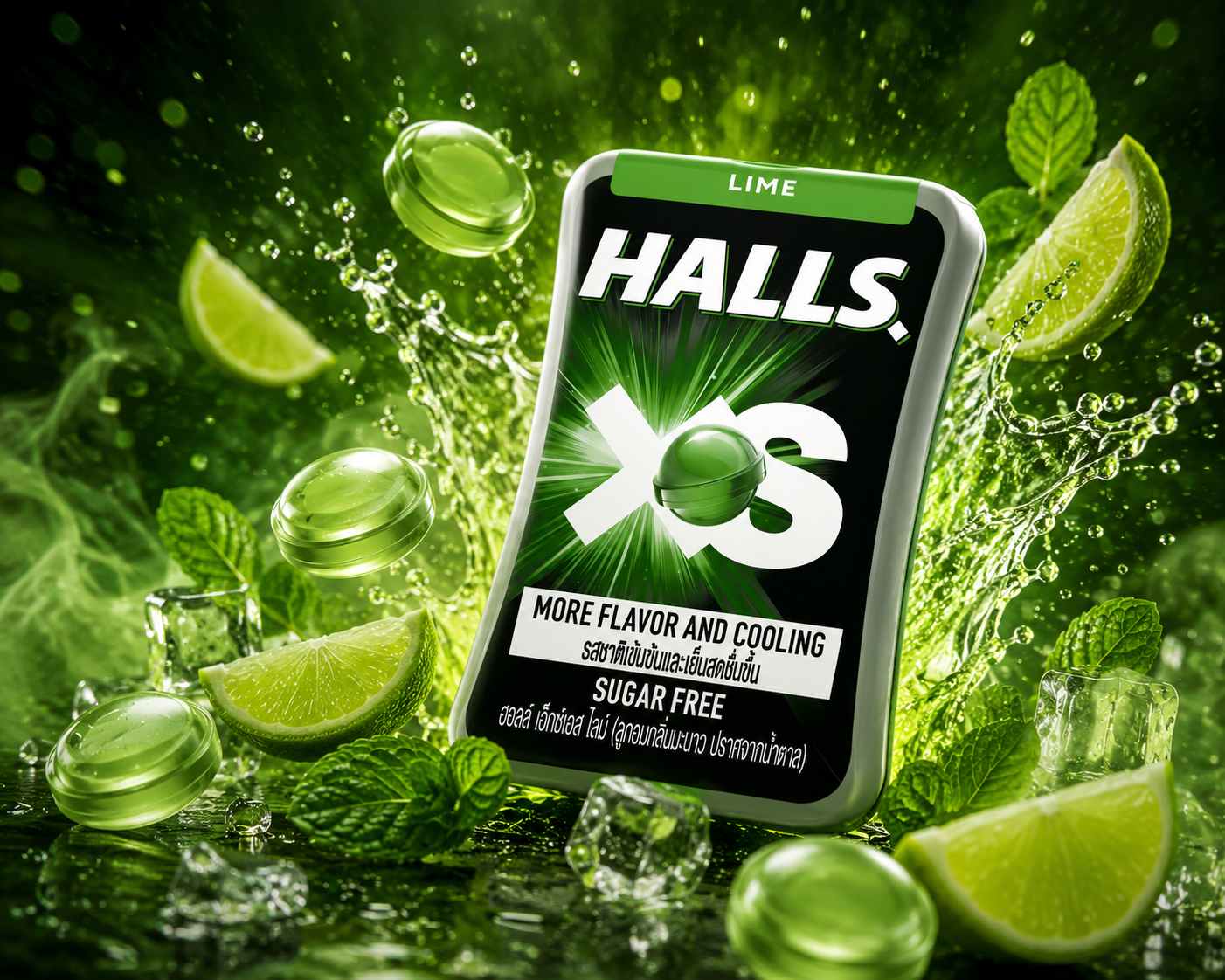 Halls Lime Sugar Free Mint (Pack of 03)