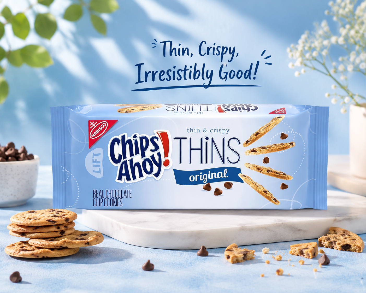 Chips Ahoy! Thins Original Chocolate Chip Cookies – Slim & Crispy 7 oz