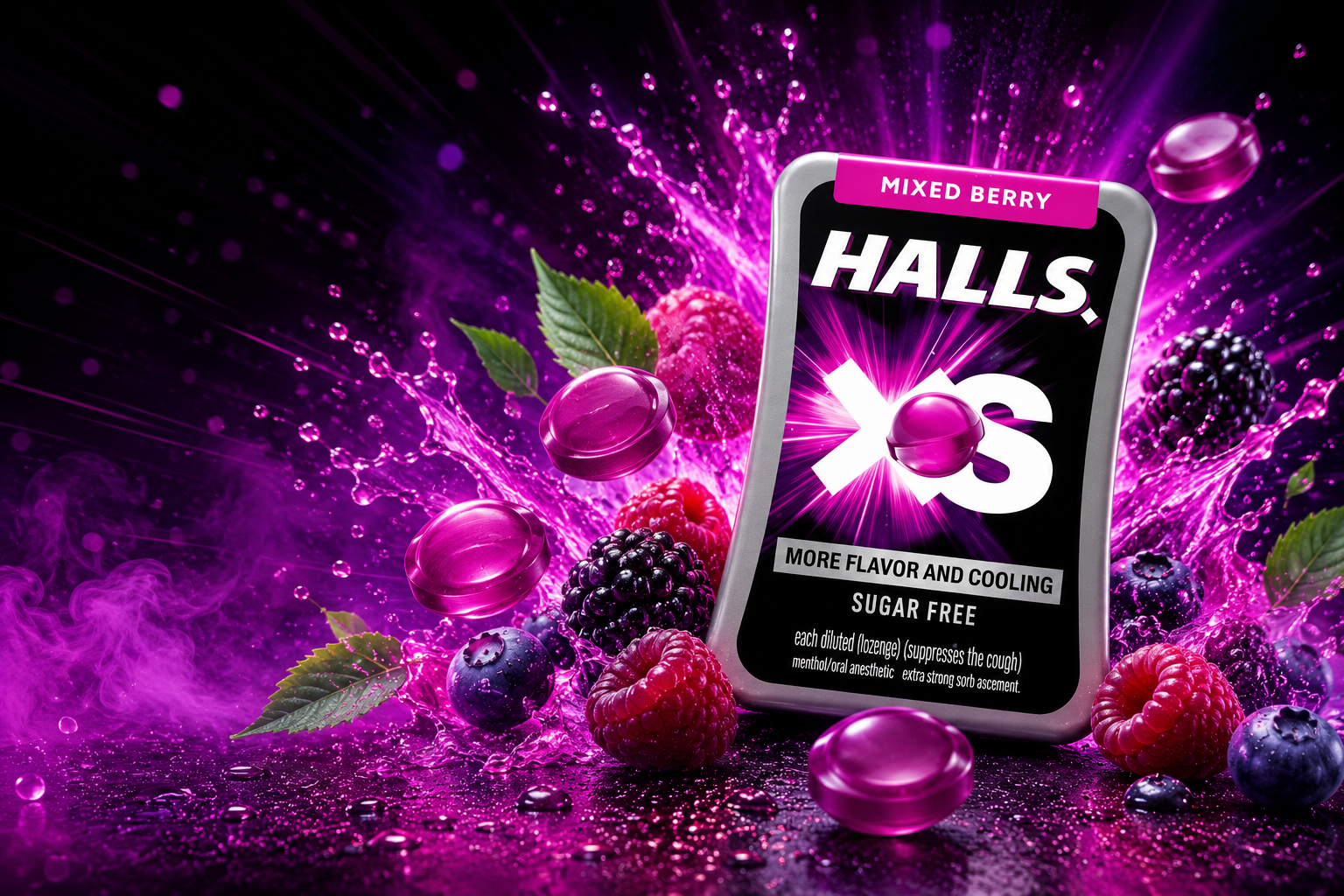 Halls Mixed Berry Sugar Free Mint (UK)(Pack of 03)
