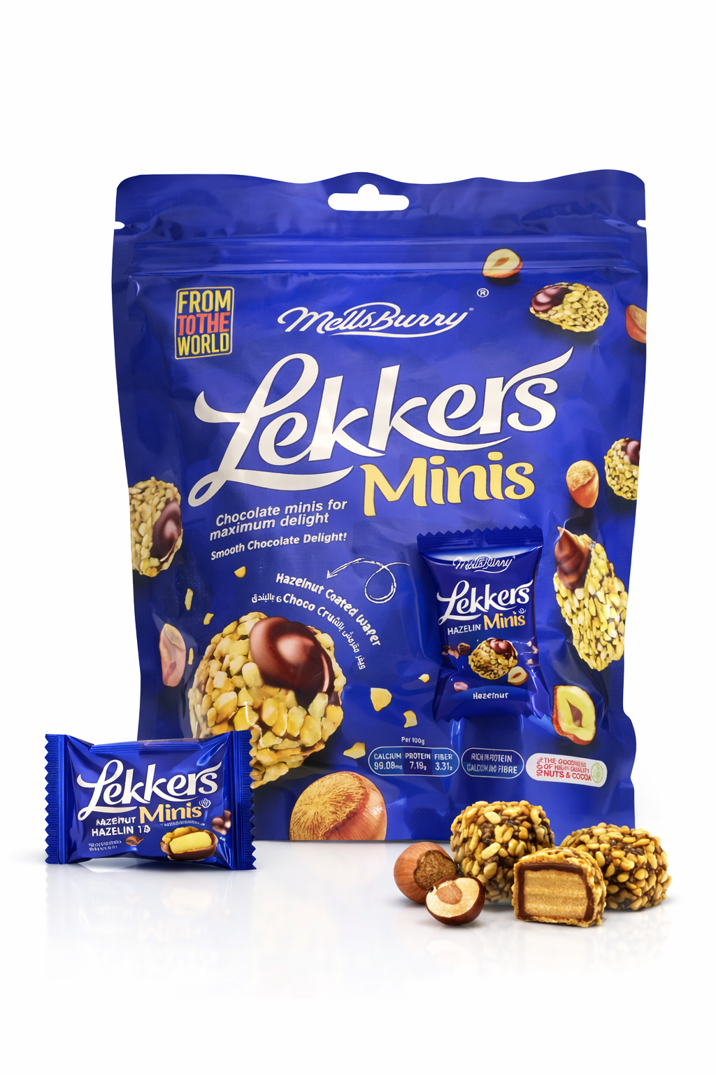 Lekkers Minis Crunchy Hazelnut Wafer Chocolates – 150g for Irresistible Snacking