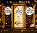 Ferrero Rocher Chocolate Bar Trio Pack | Imported Dark, Milk & White Hazelnut (Italy)