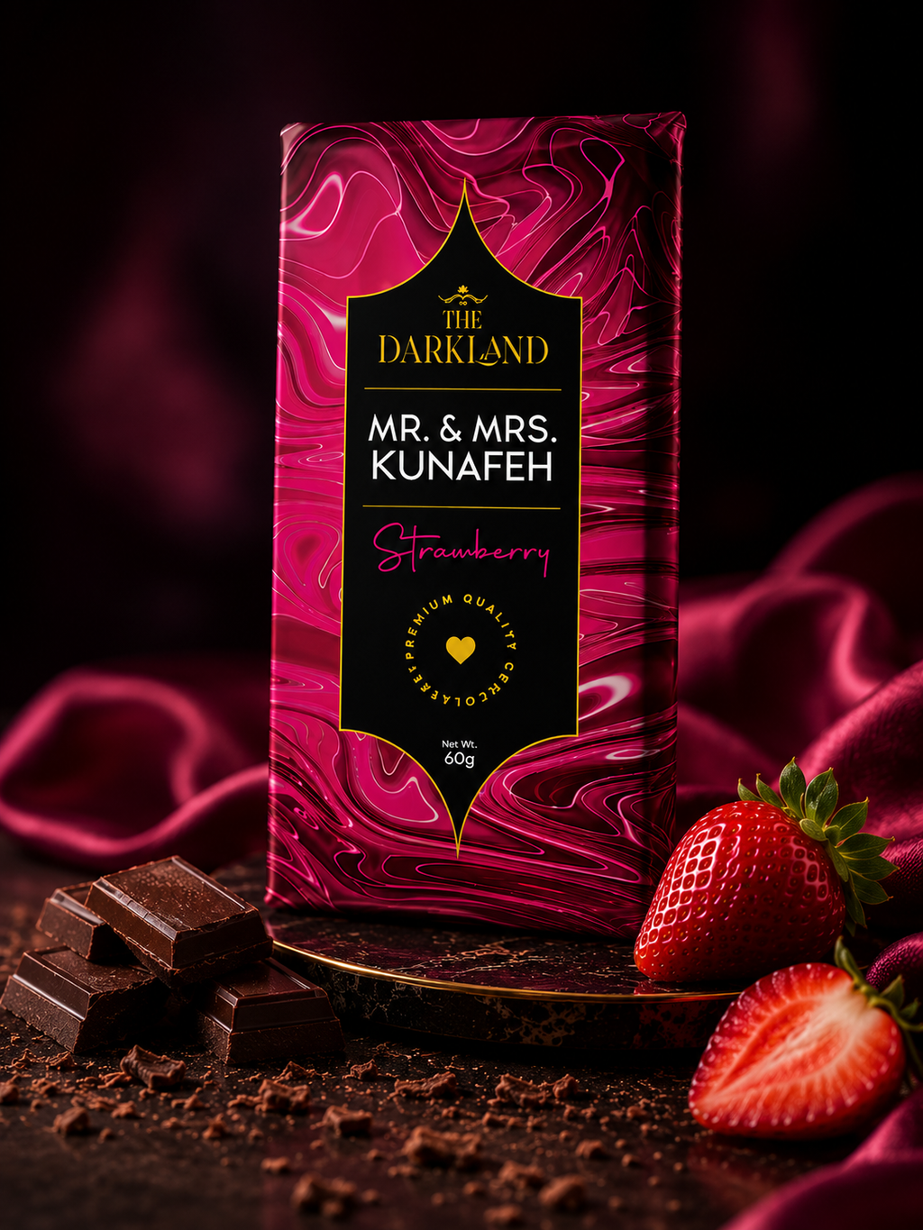 MR. & MRS. Kunafa | Strawberry Flavour |Aphrodisiac Chocolate Bar