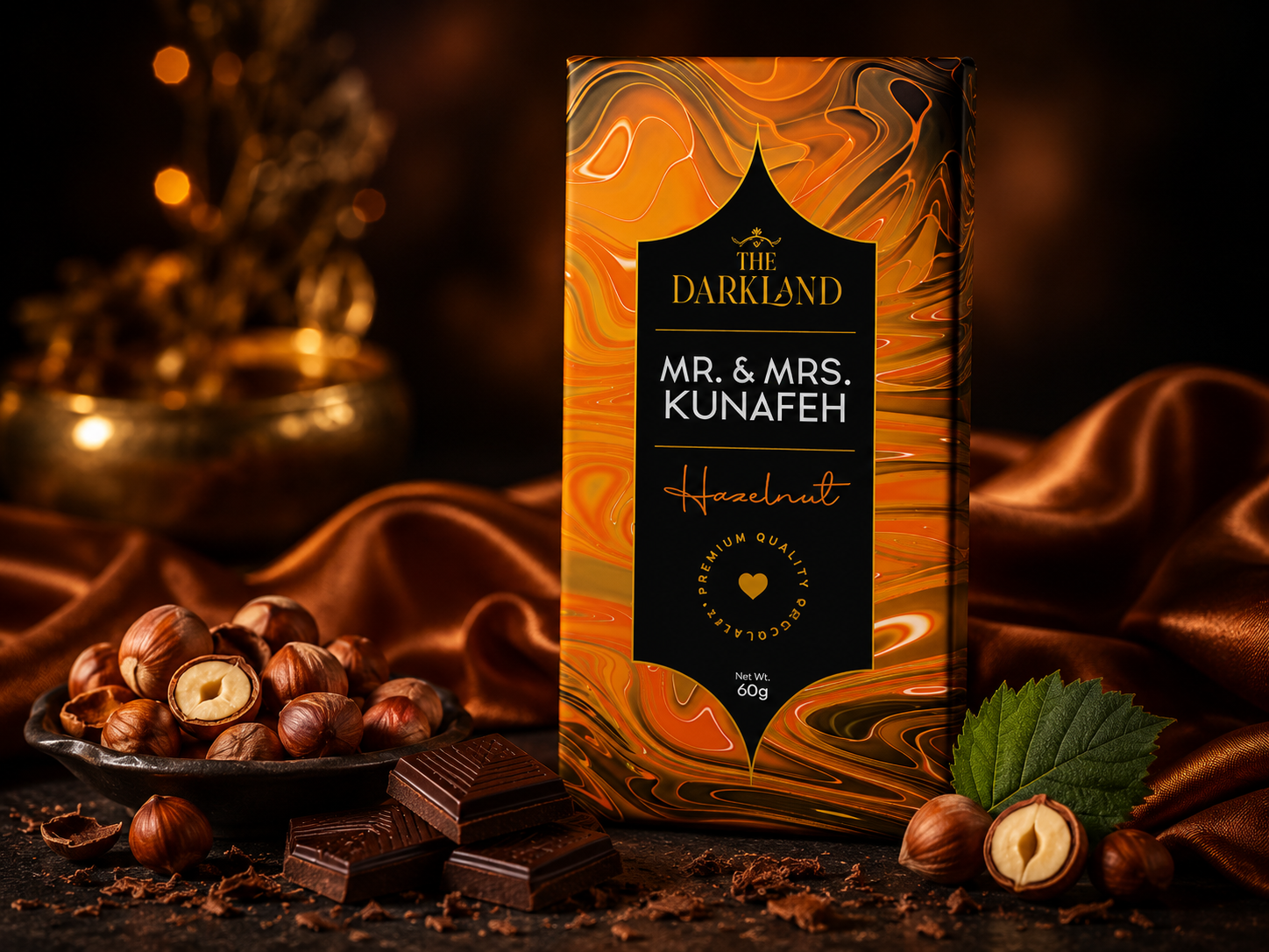 MR. & MRS. Kunafa | Hazelnut Flavour | Aphrodisiac Chocolate Bar