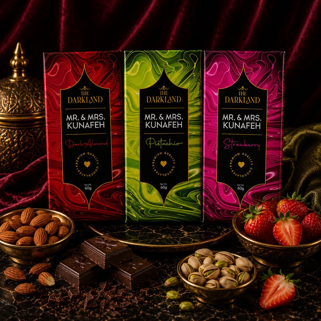 Combo Dhamaka - MR. & MRS. Kunafa | Pistachio, Strawberry & Dark Almond Flavour | Aphrodisiac Chocolate Bar