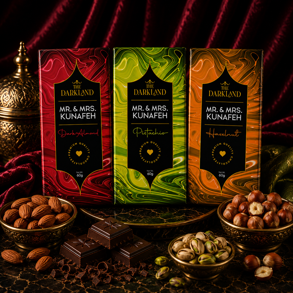 Combo Dhamaka - MR. & MRS. Kunafa | Pistachio, Hazelnut & Dark Almond Flavour | Aphrodisiac Chocolate Bar