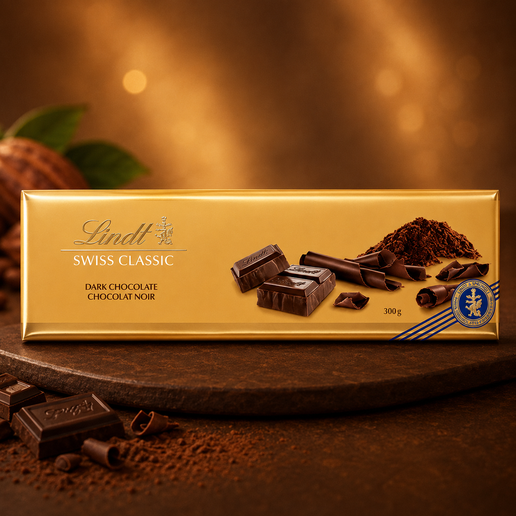 Lindt Almond Dark Chocolate, Gold Tab, 300g