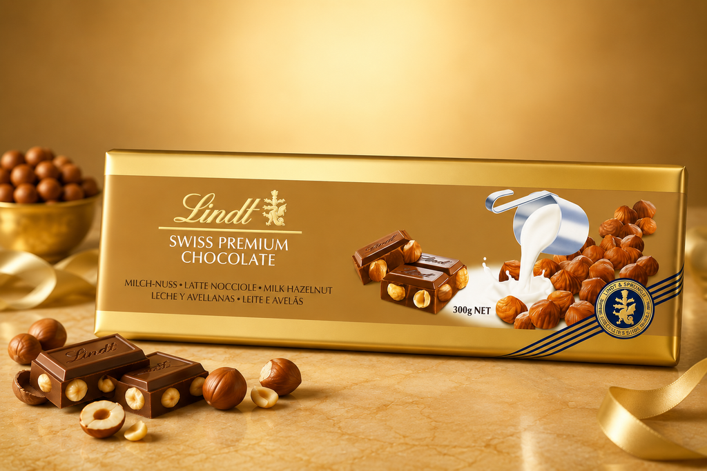 Lindt Gold Tab Hazelnut Chocolate 300 gm Pack