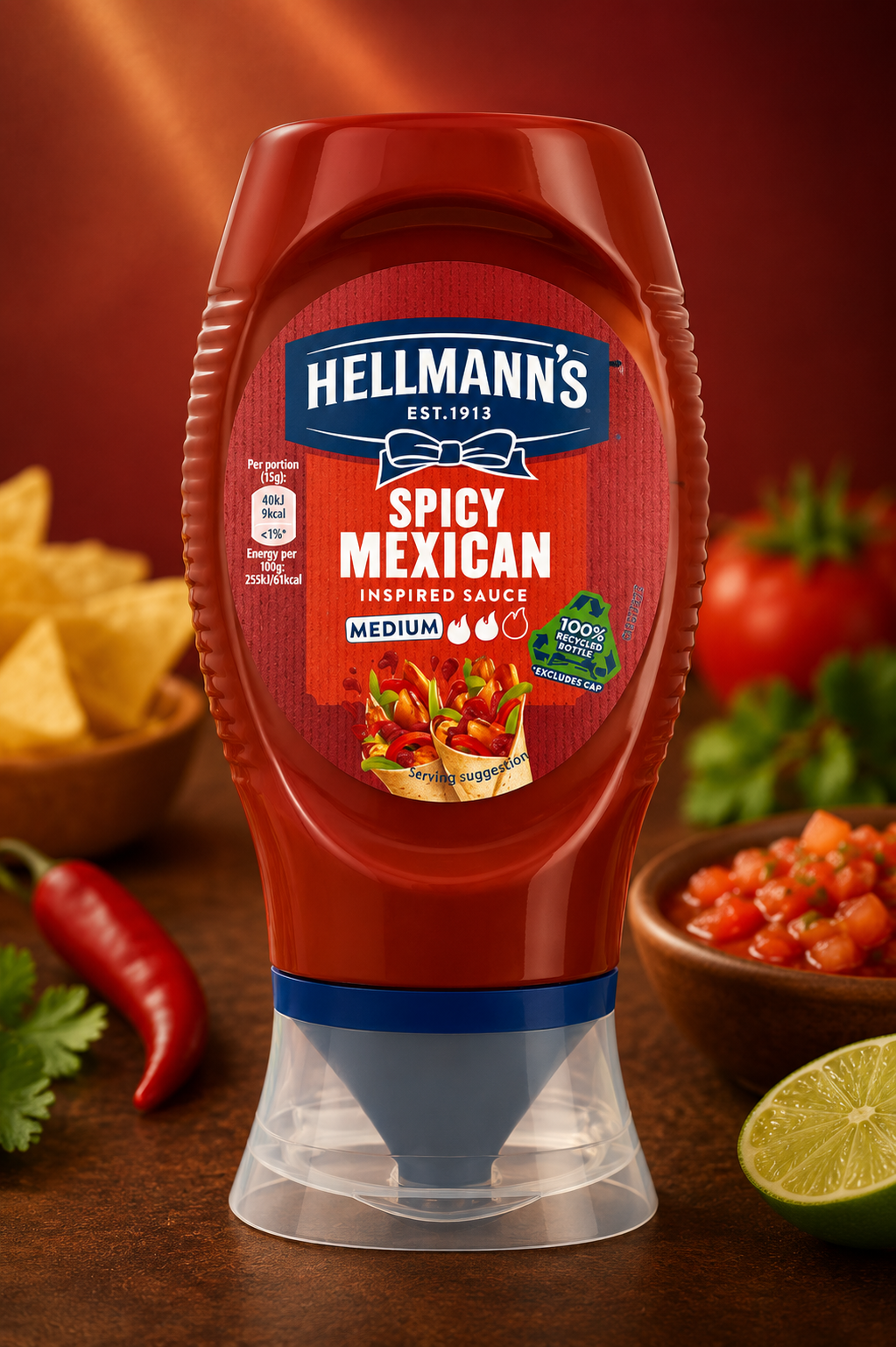 Hellmann’s Spicy Mexican Sauce Medium 250ml - Ideal for Tacos and Dips