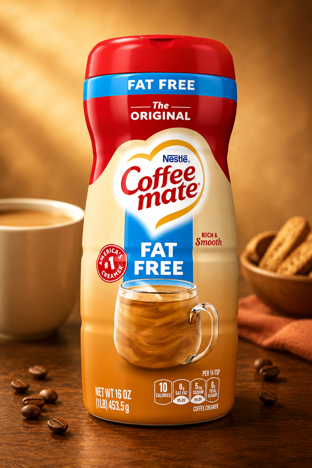 Nestle Coffee Mate Fat Free The Original Bottle, 453 g