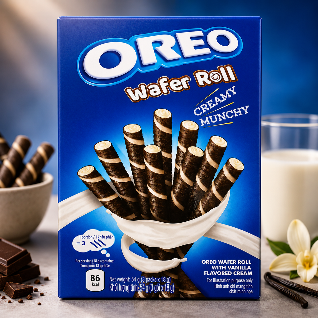 Oreo Vanilla Wafer Roll 54g - Delicious Crunchy Treat