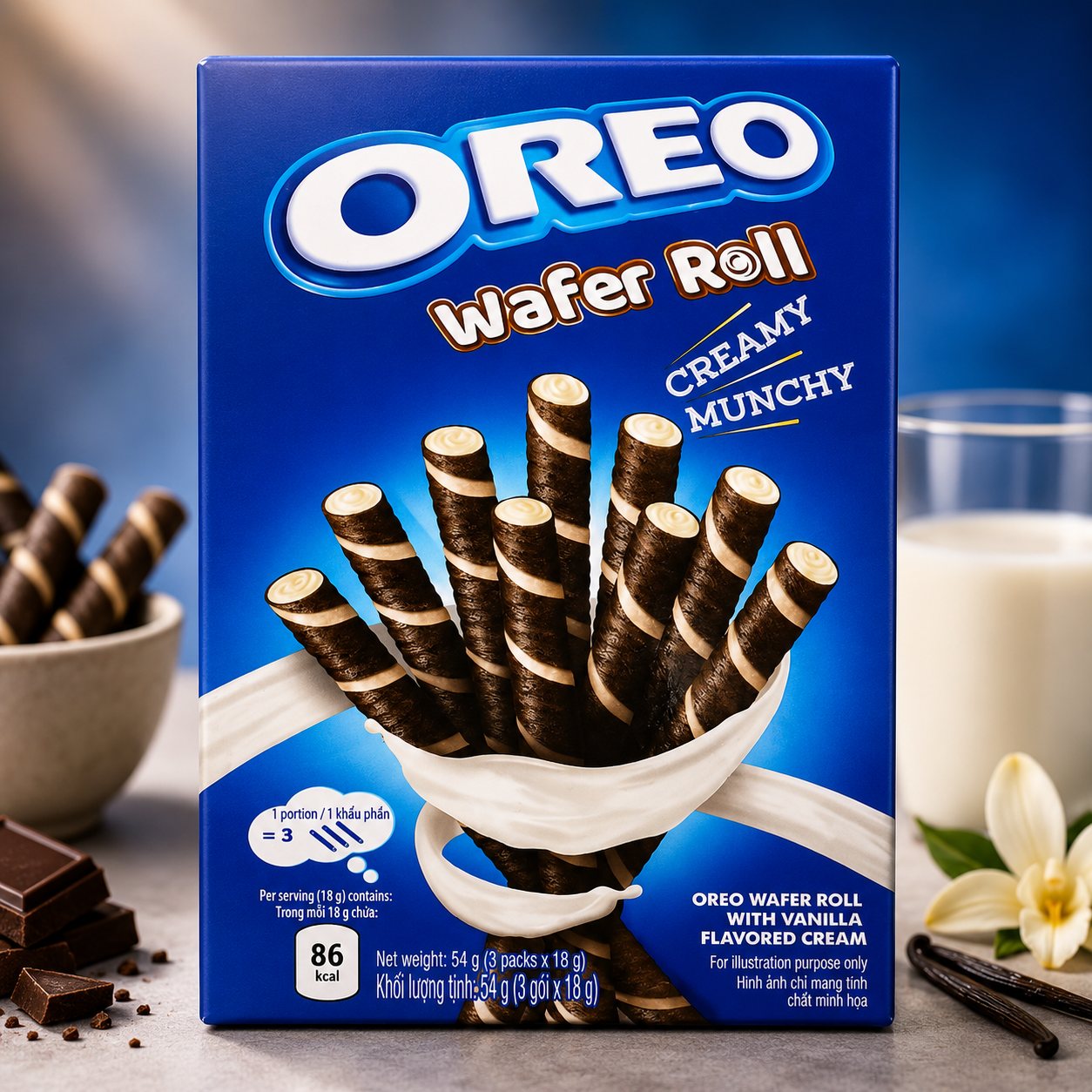 Oreo Vanilla Wafer Roll 54g - Delicious Crunchy Treat