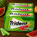 Trident Sugar Free Watermelon Gum, Watermelon Twist Flavour, 14 Count (Pack of 12)