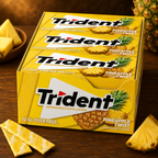 Trident Imported Sugar Free Pineapple Gum, 14 Count (Pack of 12)