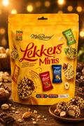 MellsBurry Lekkers Minis Hazelnut Chocolate Wafer Bites - Assorted Nuts Coated Crunchy Snack, 150g