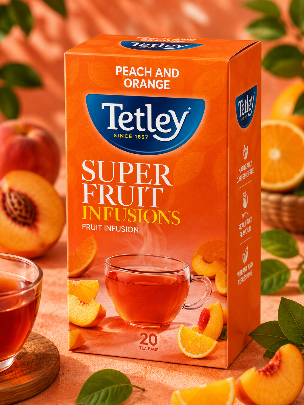 Tetley Super Fruit Green Tea - Immune-Boosting Imported Blend