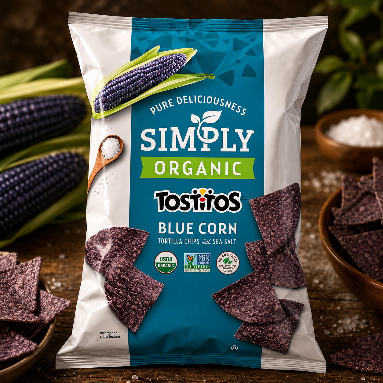 Tostitos Blue Corn Tortilla Chips With Sea Salt (USA)