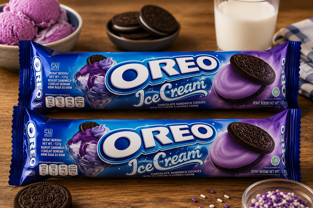 Oreo Chocolate Chip Sandwich Cookies With Blueberry Ice Cream Flavore 133g Pack Of 2 (Imported)