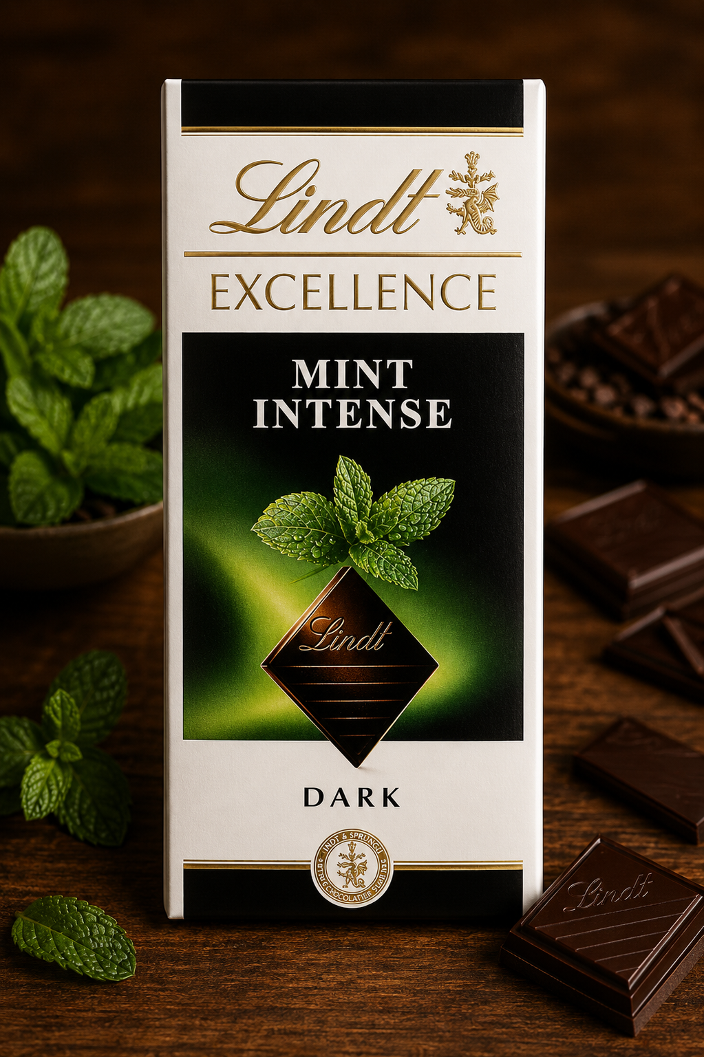 Lindt Excellence Mint Intense Dark Chocolate, 3.53 oz ℮ 100 g (Pack of 02)
