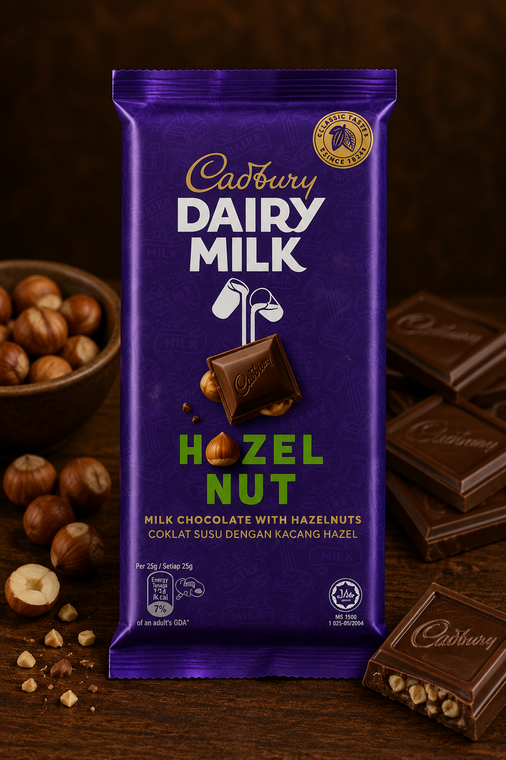 CADBURY DAIRY MILK CHOCOLATE HAZELNUT 130G IMPORTED (MALAYSIA)