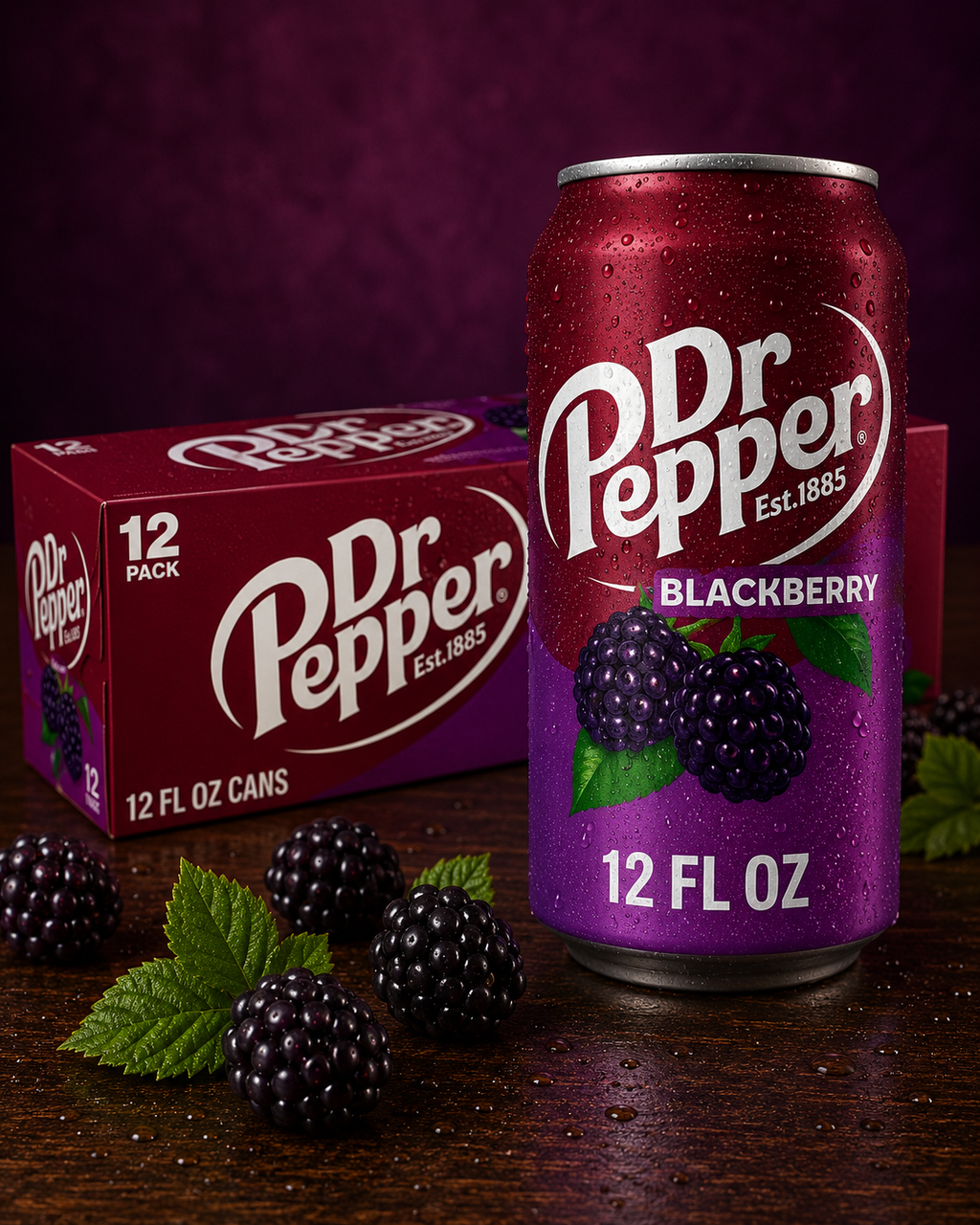 Dr Pepper Blackberry Soda 355ml Pack of 3 - Bold Berry Flavor Available Online