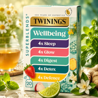 Twinings Wellbeing Tea Collection – 20pc Imported Tea Bags for Your Health