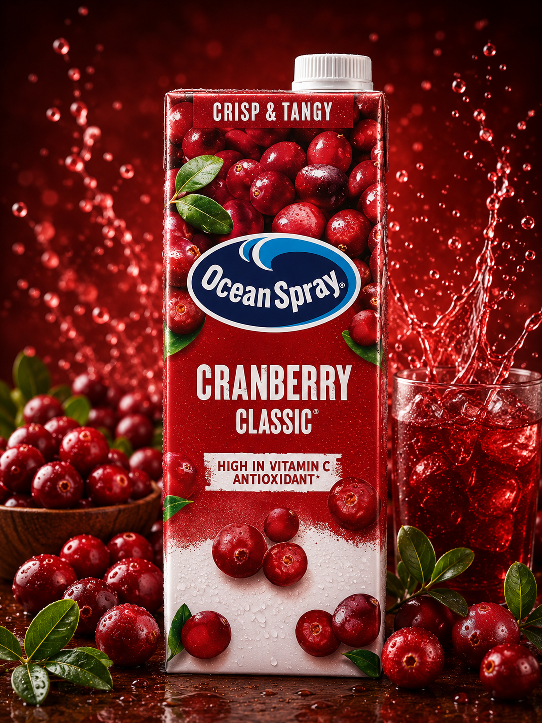 Ocean Spray Cranberry Classic Juice 1Ltr - Refreshing Ocean Spray Cranberry Juice