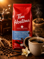 Tim Hortons French Vanilla Coffee - Medium Roast 100% Arabica Fine Grind