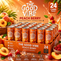 The Good Vibe Peach Berry Mocktail 250 ML Pack of 24 - Refreshing Non-Alcoholic Beverage