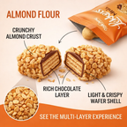 MellsBurry Almond Coated Chocolate Wafer Bites - Crunchy Nut Snack with Rich Chocolate Filling & Crispy Layers, 150g