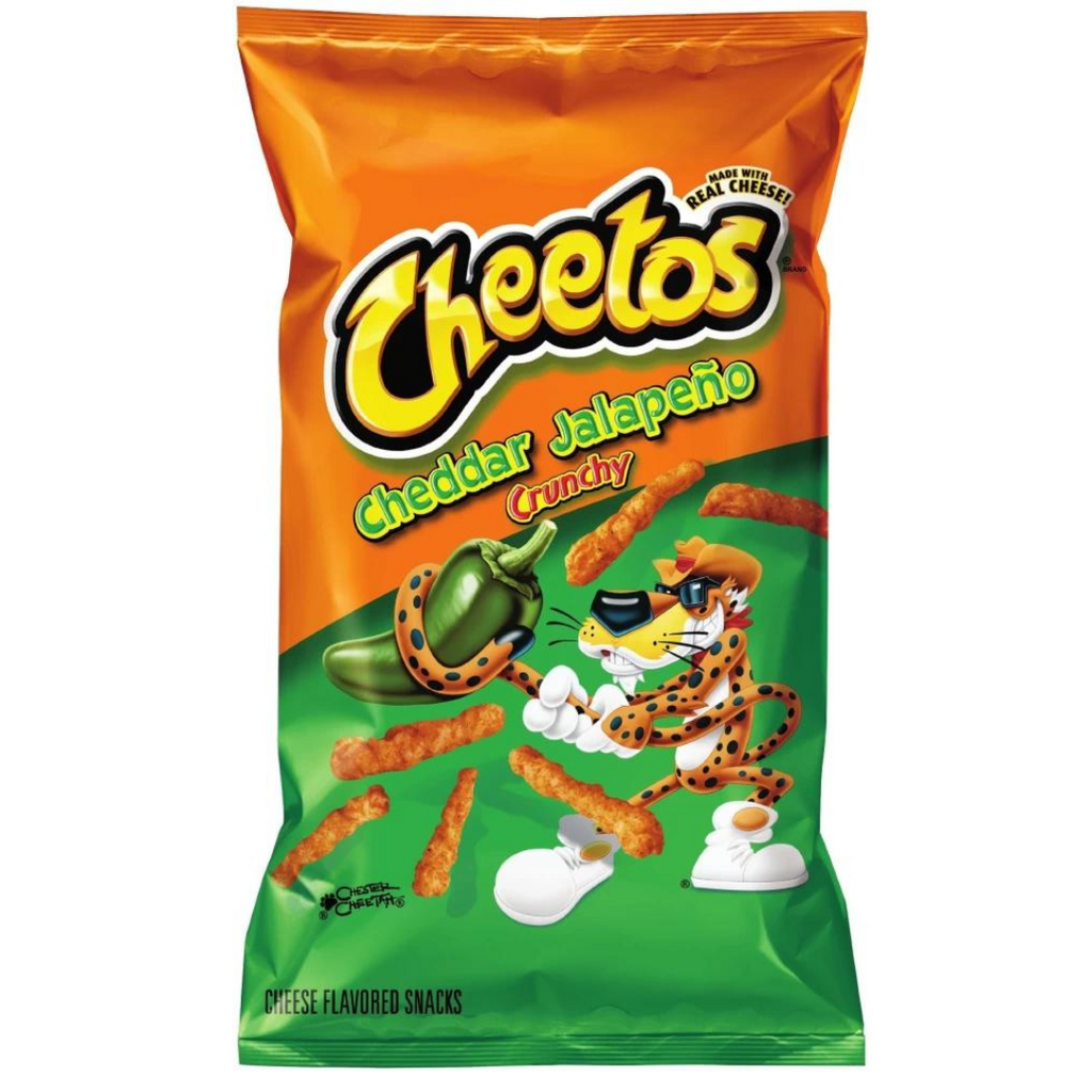 Cheetos Frito-Lay Cheddar Jalapeno Crunchy Pouch, 226.8 G (Pack of 02)