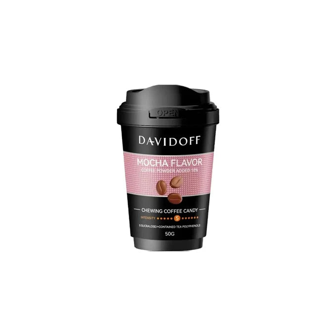 Davidoff Mocha Flavor Chewing Coffee Candy | 10% Real Coffee Powder | Intensity 5 | 50g (Pack of 02) (Germany)