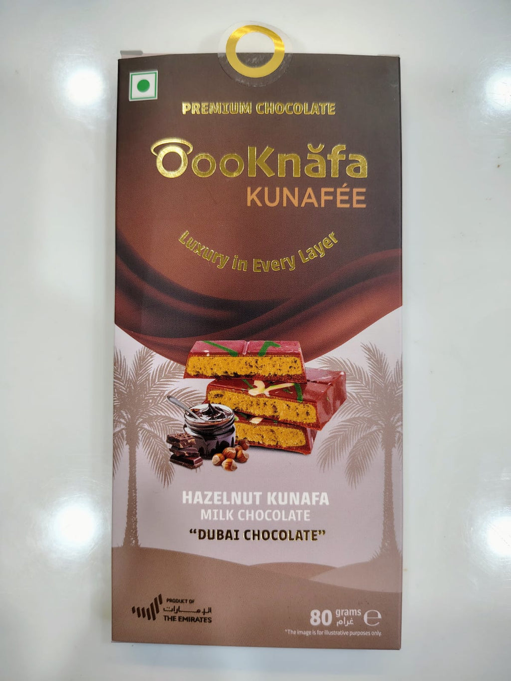 Hazelnut Kunafa Chocolate 80 gm (UAE) (Pack of 02)