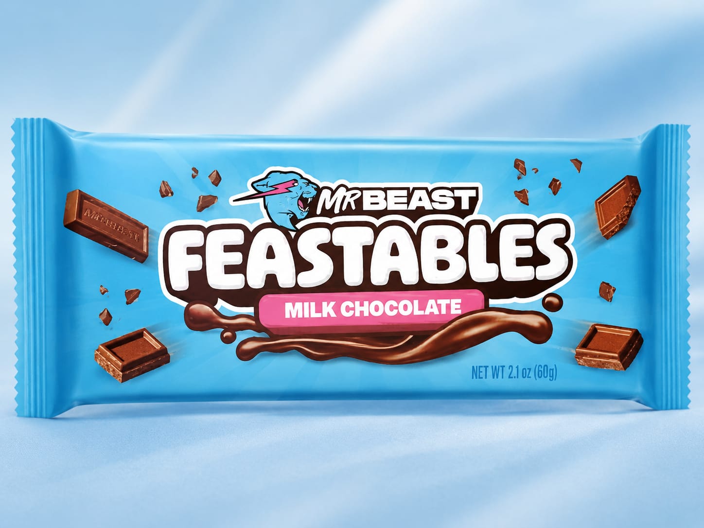 Mr Beast Milk Chocolate Bar 60g Premium Feastables Chocolate