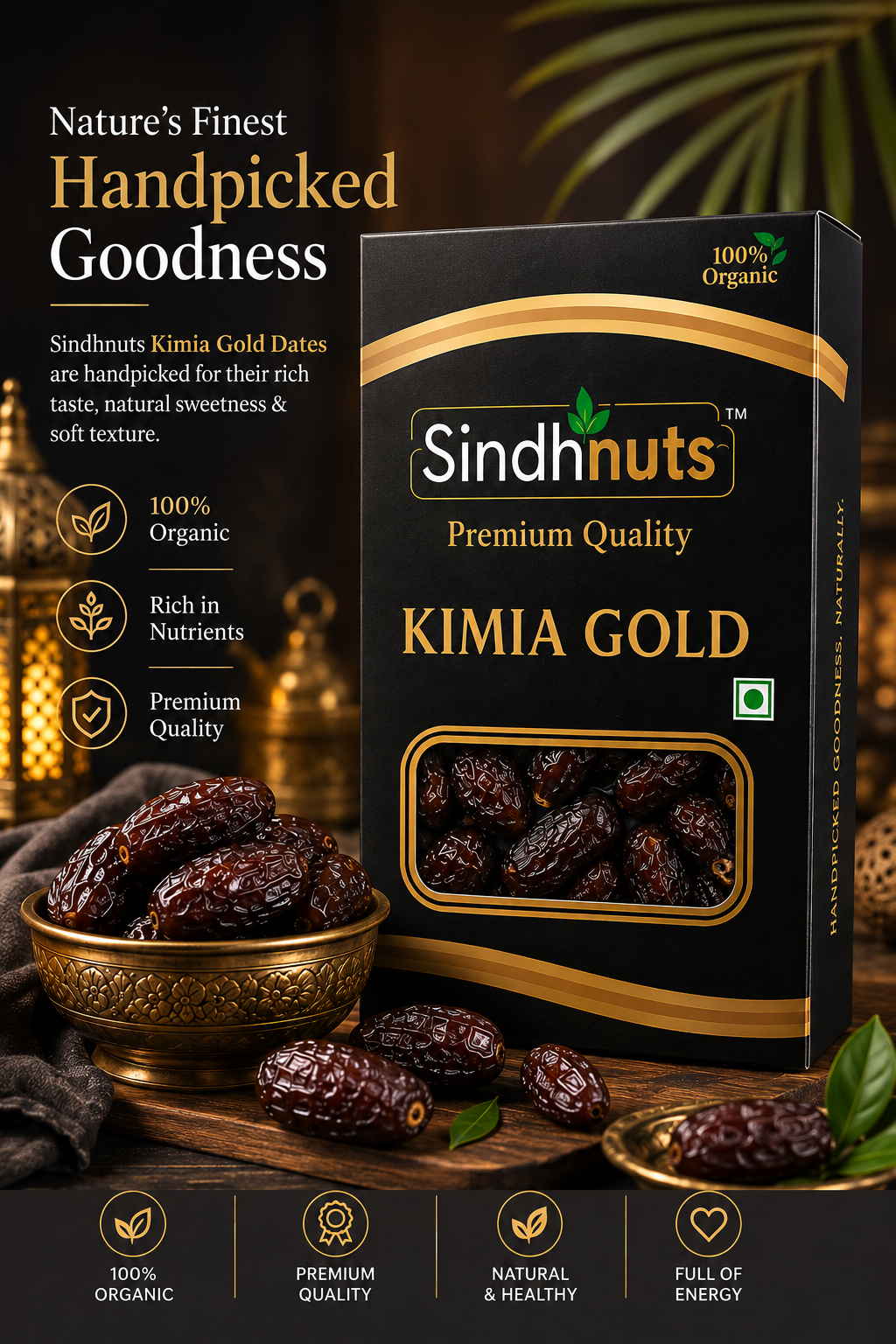 Sindnuts Premium Quality Kimia Gold Dates 400g (Pack of 02) (Iran)