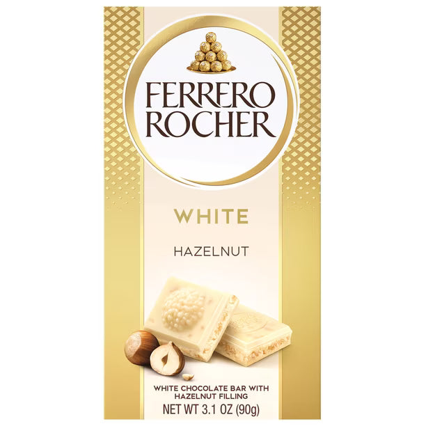 Ferrero Rocher White Hazelnut Chocolate Bar 90Gm (Pack of 02) (Italy)