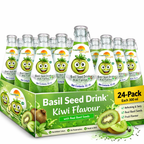 American Delight Basil Seed Drink | Kiwi Flavored Fruit Drink with Basil Seeds | Pack of 24 x 300ml Each | Ready to Serve Refreshment