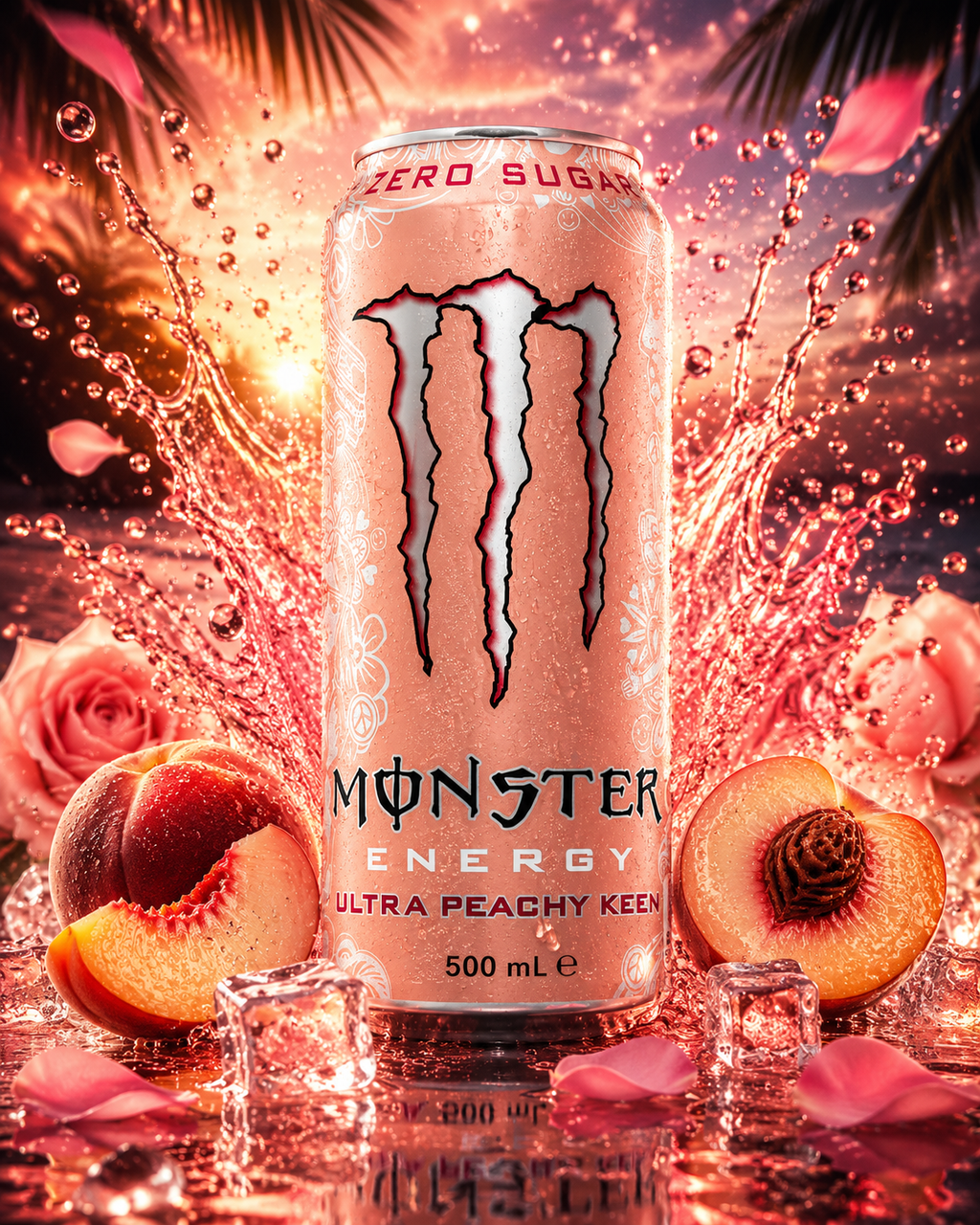 Monster Energy Drink Ultra Peachy Keen 500 ml ( pack  of 2)