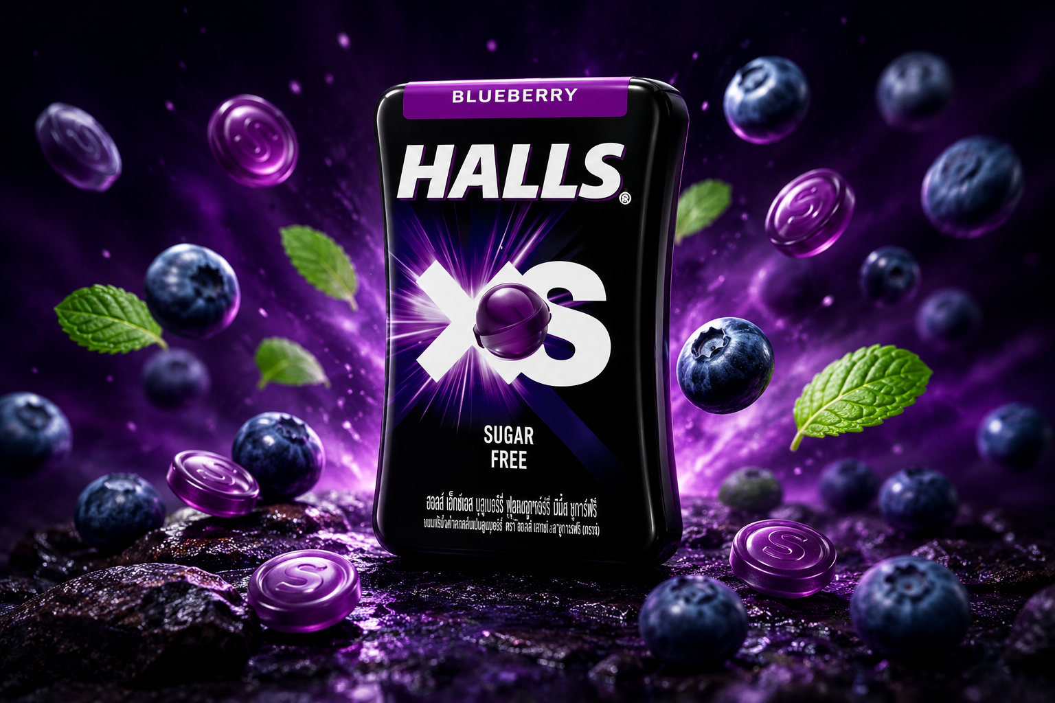 Halls Blueberry Sugar Free Mint (Pack of 03)