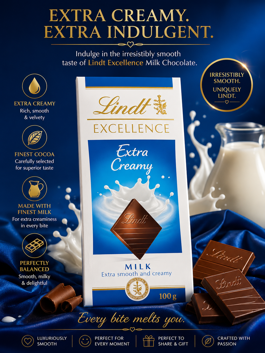 Lindt Lindor Milk Chocolate Pack Festive Sharing Pack, 100 Gram (Pack of 02)